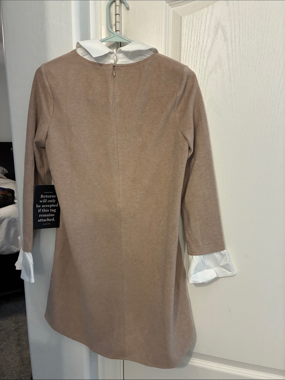 Tuckernuck Beige Long-Sleeve Dress with White Collar - Picture 5 of 8